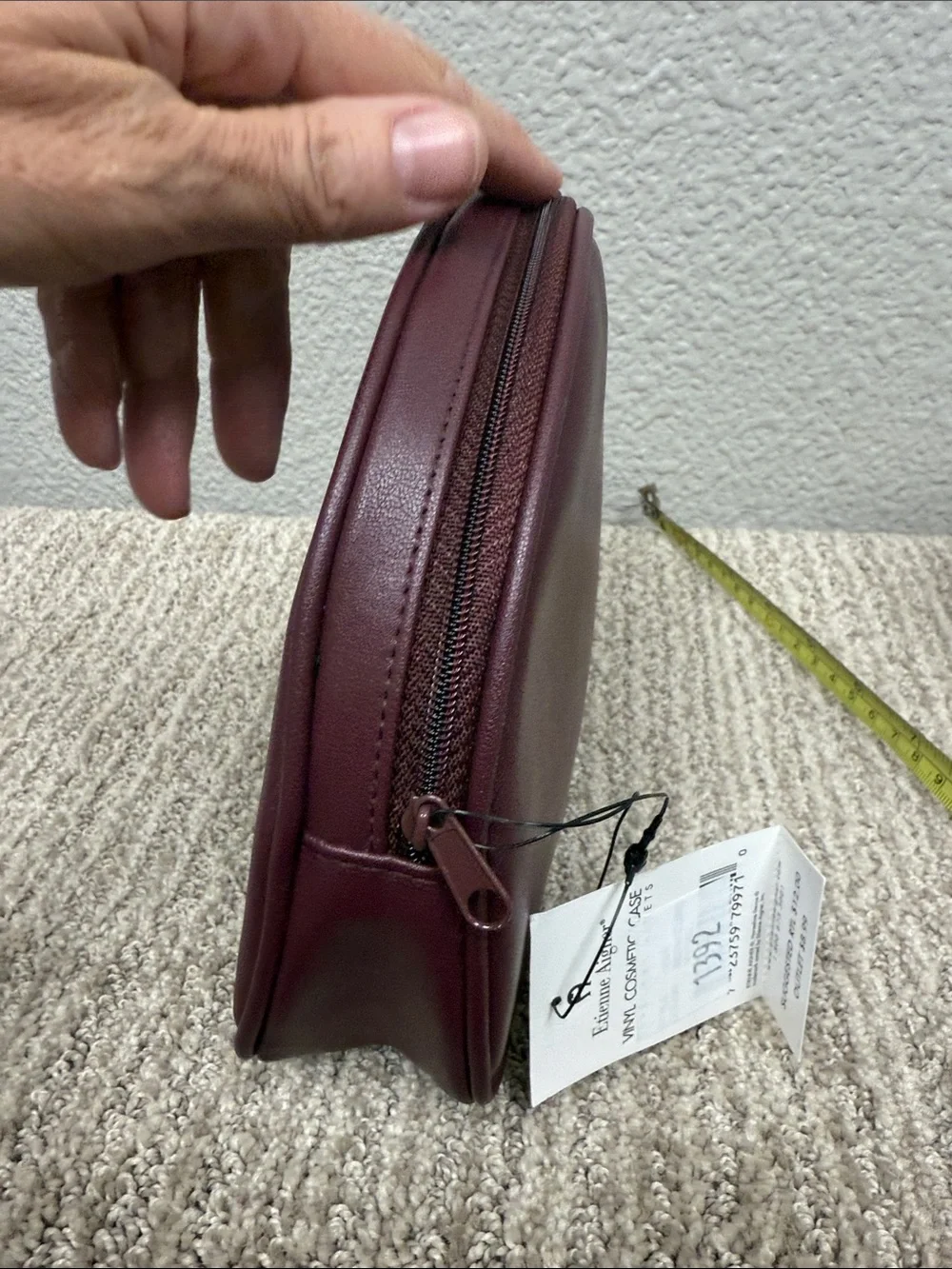 Etienne Aigner Burgundy Dome Cosmetic Case